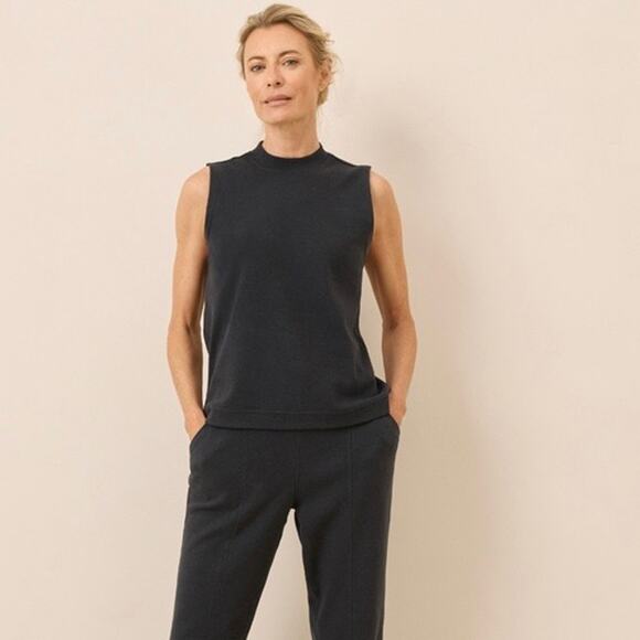 Pact Other - Pact Organic Cotton Airplane Mock Neck Top and Pintuck Wide Leg Pant Set M/S